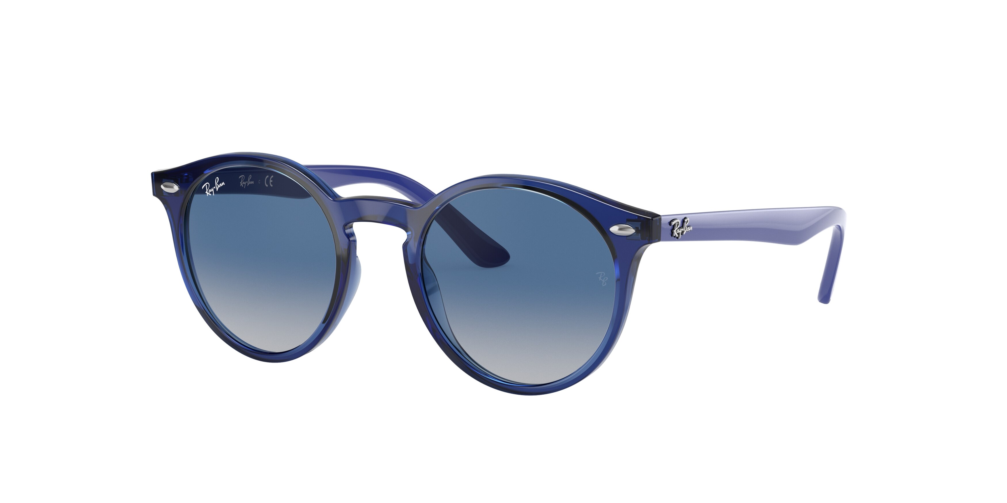 Ray - Ban Enfant RJ9064S 70624L Lunettes De Soleil Injecté Bleu Gris Pantos Normale Ombré-image